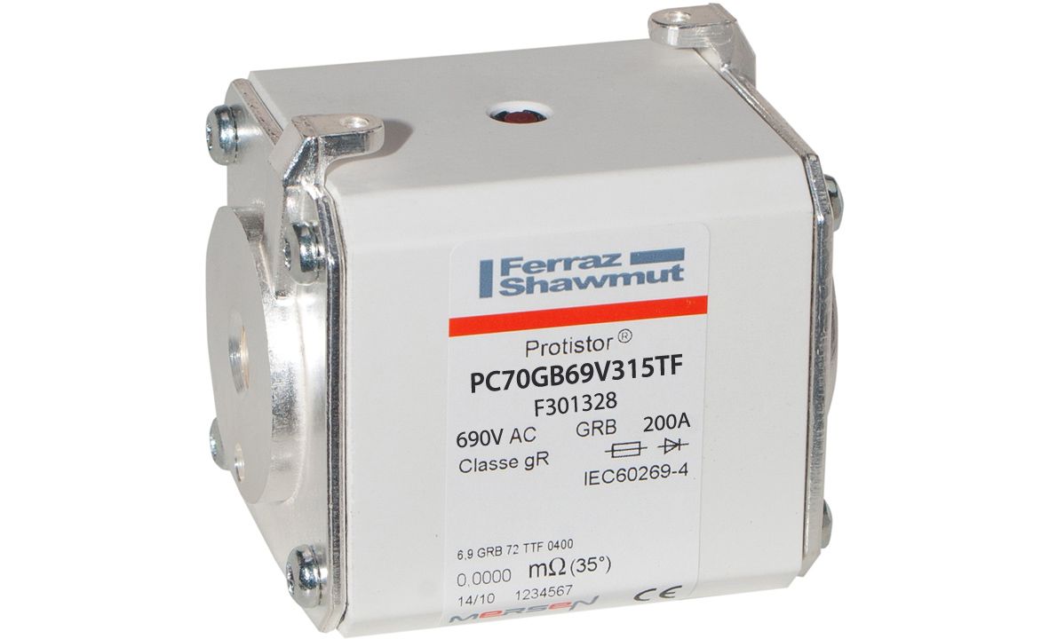 F301328 - Protistor SB fuse-link gR, 690VAC, size 72, 200A, TTF threaded terminals